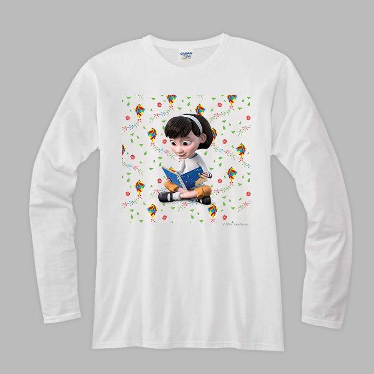小王子電影版授權 - T恤：【 小女孩的啟發 】長袖修身 T-shirt ( 白 )