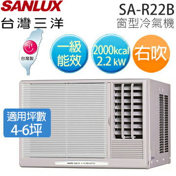 SANLUX SA-R22B 三洋 ( 適用坪數約4坪、2000kcal ) 窗型冷氣機（右吹）【公司貨】.