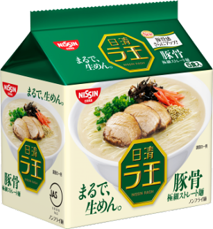 有樂町進口食品日本 日清*麵王豚骨5食包麵(5包入) 濃郁厚實的湯頭 麵條細緻順口 4902105107249