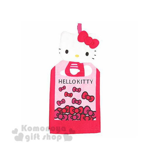 〔小禮堂〕Hello Kitty 造型擦手巾《粉.側坐.多蝴蝶結》