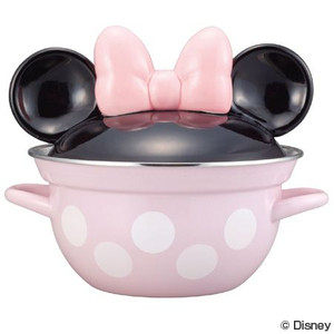 日本直送 迪士尼 Disney 人氣明星 Minnie 米老鼠 米妮 大頭造型 雙耳把手 琺瑯鍋