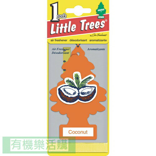 美國 Little Trees 小樹香片芳香吊飾10g/片-椰子【有機樂活購】