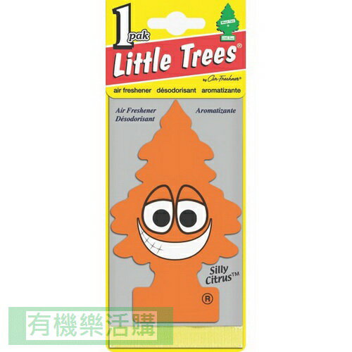 美國 Little Trees 小樹香片芳香吊飾10g/片-笑臉柑橘【有機樂活購】