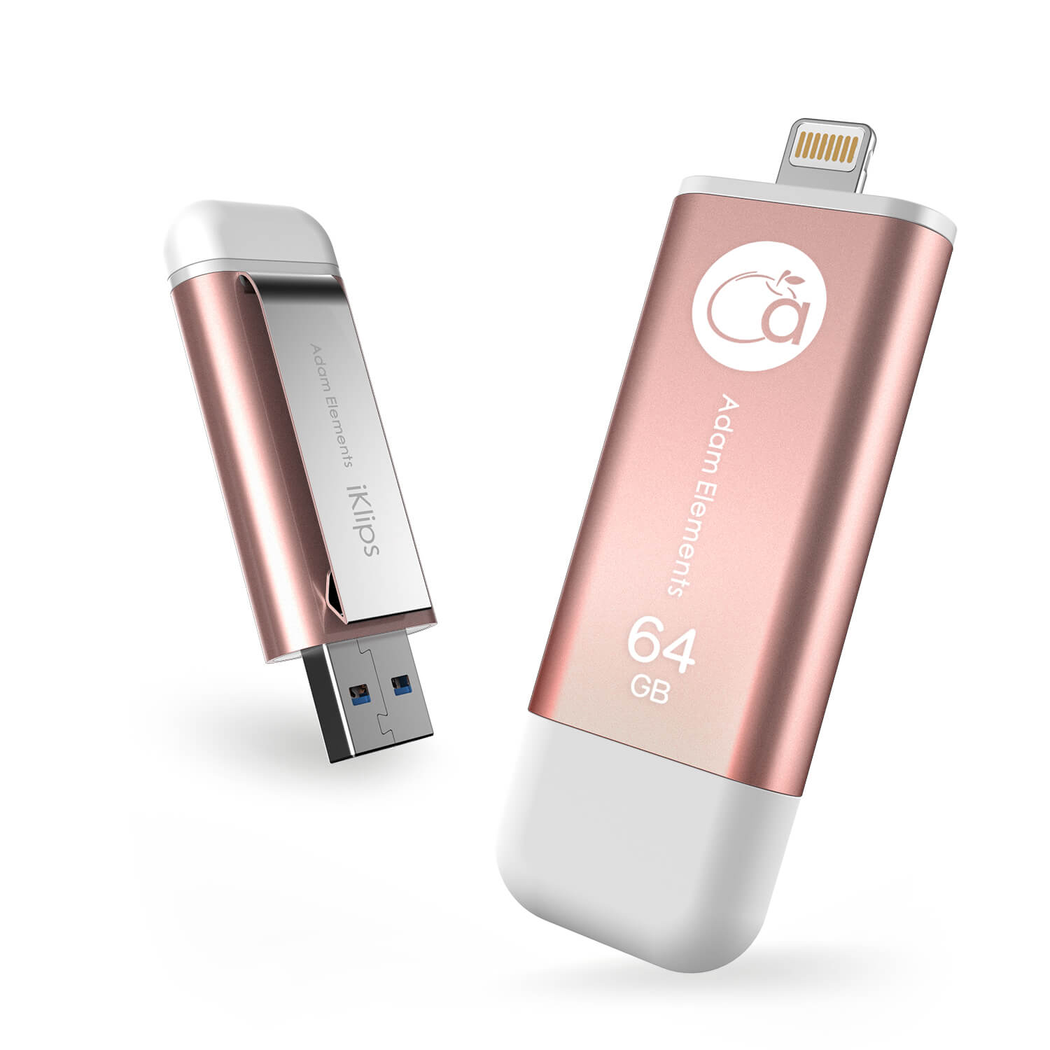64GB【iKlips】iOS系統專用USB 3.0極速多媒體行動碟 64GB 玫瑰金 亞果元素  