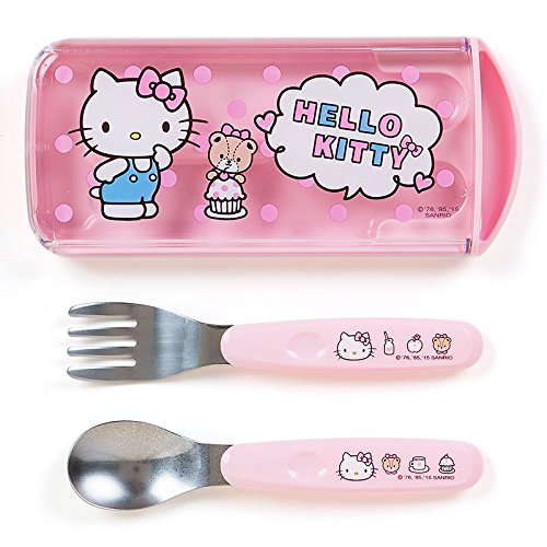 《Sanrio》HELLO KITTY粉色餐具組 / 不鏽鋼叉匙組兒童餐具