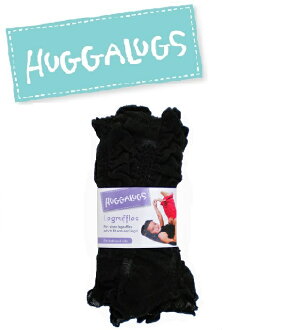 ★啦啦看世界★ Huggalugs 澳洲國民小童手襪套 / 芭蕾舞者 (黑) Spunky Black Legruffles