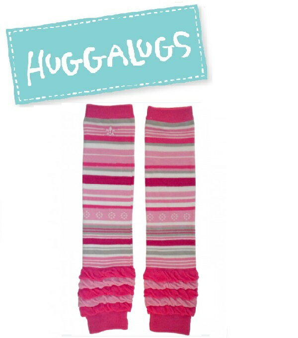 ★啦啦看世界★ Huggalugs 澳洲國民小童手襪套 / 甜美棒棒糖襪套 Lollipop Stripe Legwarmers
