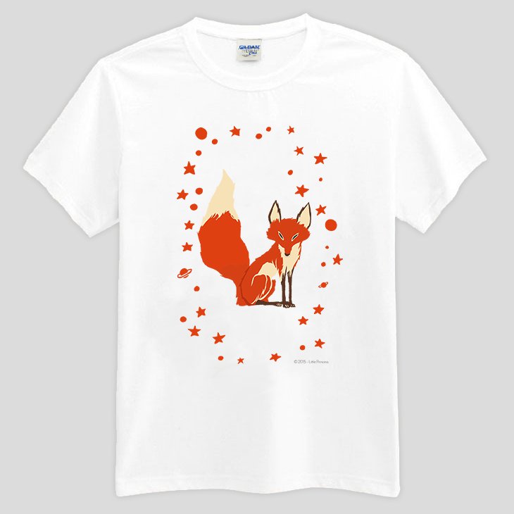 小王子電影版授權 - T恤：【 狐狸的秘密 】短袖中性 T-shirt ( 白 / 粉紅 / 水藍/ 麻灰 )