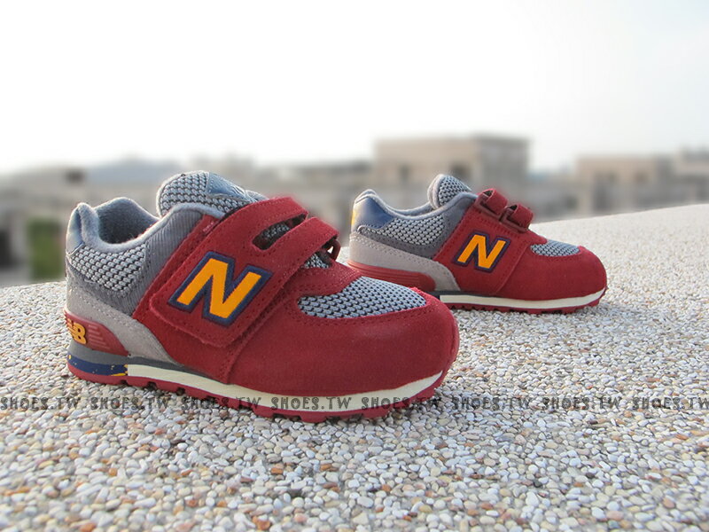 Shoestw【KG574K3I】NEW BALANCE 574 童鞋 運動鞋 小童 酒紅黃