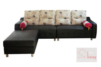 【 尚品傢俱】220-03 吉默爾 L型半牛皮沙發可訂色