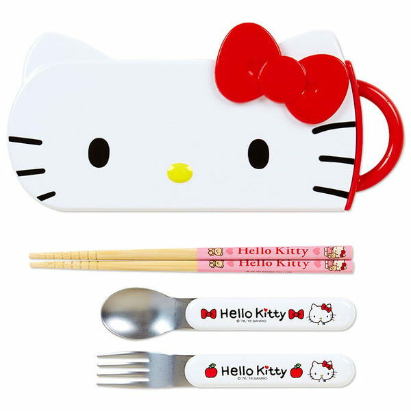 日本直送 Sanrio 三麗鷗 Hello Kitty 凱蒂貓 可愛大頭造型款 兒童餐具組