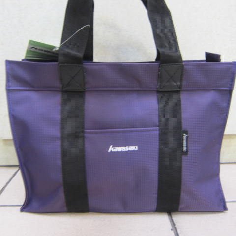 ~雪黛屋~KAWASAKI 橫式平板手提袋 可手提可肩背購物袋台灣製造由底部延伸車縫 KA153紫