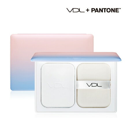 韓國 VDL X Pantone 絲滑定妝蜜粉餅(附粉撲) 10g 玫瑰石英粉 寧靜粉藍【N201603】