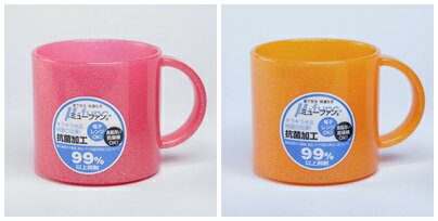 日本製mju-func®妙屋房雙人2件組(粉橘+粉紅)高級抗菌加工潄口杯UG-MOP