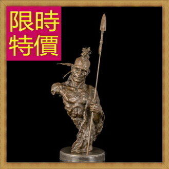 銅雕擺件 印地安人-歐洲現代家居擺設雕塑工藝品61ac21【義大利進口】【米蘭精品】