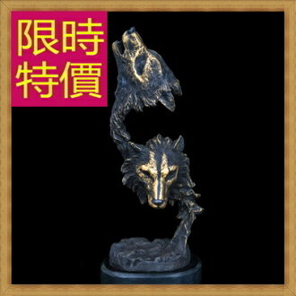 銅雕擺件 雙狼頭-歐洲現代家居擺設雕塑工藝品2色61ac48【義大利進口】【米蘭精品】