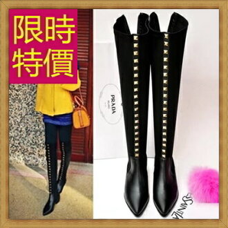 過膝長靴 女靴子-正韓流行時尚帥氣皮革鞋子女馬靴62l29【義大利進口】【米蘭精品】