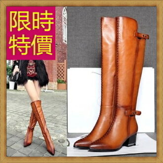 過膝長靴 女靴子-正韓流行時尚帥氣皮革鞋子女馬靴2色62l49【義大利進口】【米蘭精品】