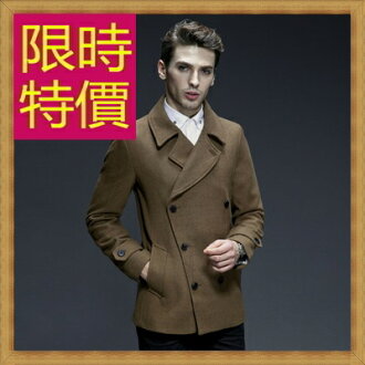 毛呢外套 男大衣-正韓羊毛保暖短版男風衣2色62n6【韓國進口】【米蘭精品】