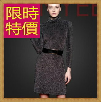 羊毛連身裙 洋裝-正韓時尚修身顯瘦保暖高領連衣裙子63c33【韓國進口】【米蘭精品】