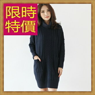 羊毛連身裙 洋裝-正韓時尚修身顯瘦保暖高領連衣裙子4色63c38【韓國進口】【米蘭精品】