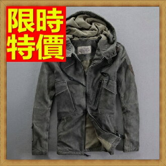 真皮皮衣 男外套-羊皮做舊連帽男機車夾克2色64p46【義大利進口】【米蘭精品】
