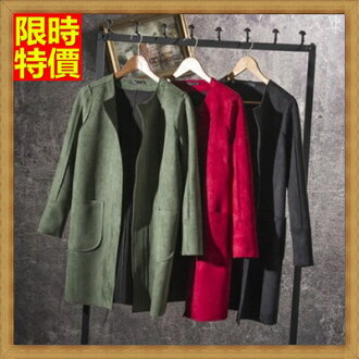 長版大衣 麂皮外套-百搭修身氣質女外套4色65ah4【獨家進口】【米蘭精品】