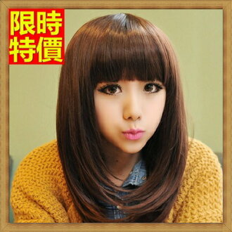 中長假髮 整頂假髮-齊瀏海內彎修臉甜美可愛女美髮用品3色66ag19【獨家進口】【米蘭精品】