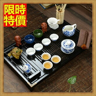 茶具組含茶壺+茶杯+茶海+茶盤-實木茶盤青花瓷泡茶功夫茶具套組2色68ad15【浙江進口】【米蘭精品】