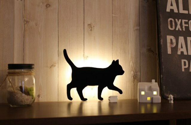 日本 Cat Wall Light 體感聲控貓咪壁燈 - 散步貓