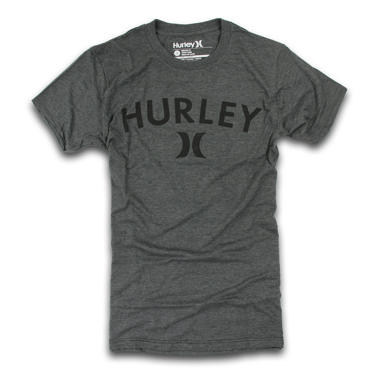 美國百分百【全新真品】Hurley T恤 T-SHIRT 短袖 上衣 LOGO 圓領 衝浪滑板 深灰 男 S號 F216