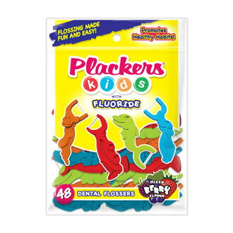 永大醫療~美國 Plackers 普雷克 兒童塗氟 牙線棒 防彈纖維不斷線 48支/包.每包特惠120元