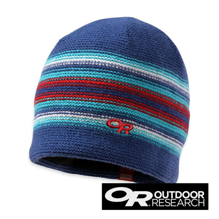 Outdoor Research 防風羊毛保暖帽『海藍/水藍條紋』84410 │旅行│賞雪│登山