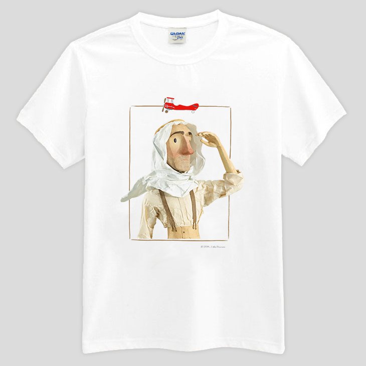 小王子電影版授權 - T恤：【 飛行員的遙望 】短袖中性 T-shirt ( 白 )
