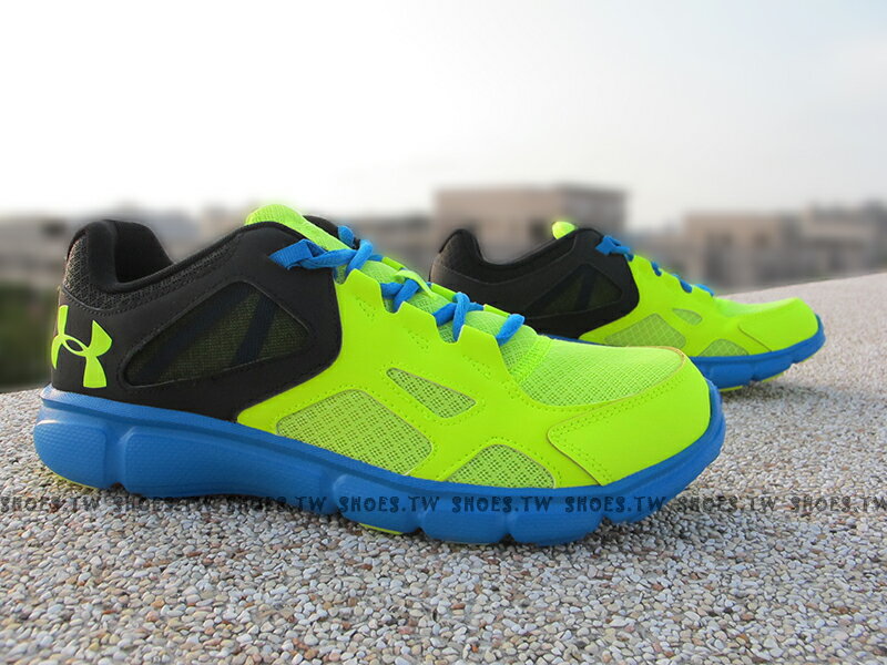 Shoestw【1258794-731】UNDER ARMOUR UA慢跑鞋 螢光黃藍 基本款 訓練鞋