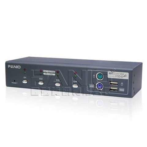 ＊╯新風尚潮流╭＊PANIO 4埠 KVM Switches 電腦切換器 USB+PS/2介面 筆電也適 KF04