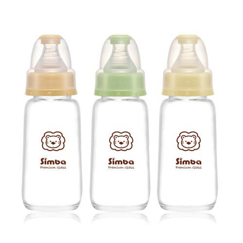 【奇買親子購物網】小獅王辛巴simba 標準玻璃小奶瓶150ml(橘/綠/黃)