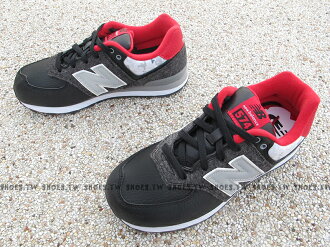 Shoestw【KL574FWG】NEW BALANCE 復古慢跑鞋 黑紅 灰毛毯 大童鞋 NB574 女生可穿 1