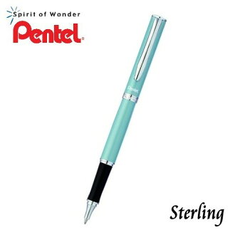 PENTEL飛龍 K611S 高級不鏽鋼鋼珠筆【湖水藍】