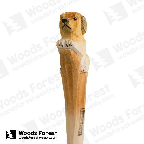Woods Forest 木雕森林 - 手工木雕筆【小黃狗】