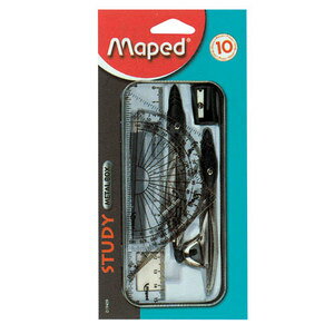 Maped 萬事捷 SY-140 數學組 ( 圓規 x 2、量角器、三角板 x 2、15cm 直尺、鉛筆、筆芯、削筆器、橡皮擦 )