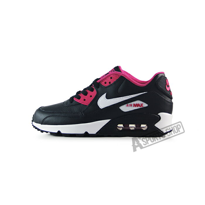 (大童)NIKE AIR MAX 90 LTR GG 休閒鞋 黑/桃紅-724852006