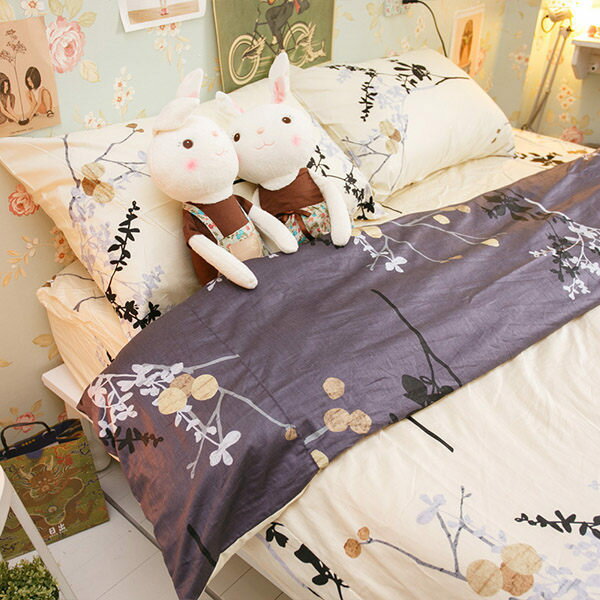 京都花園夢遊雙人King Size床包薄被套四件組純精梳棉台灣製