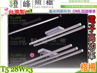 【吸頂燈】T5.28WX3 電子高功率 CNS認證 銀/黑 鋁合金 格柵。藝術照明 台灣製#2117【燈峰照極my買燈】