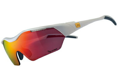 720armour Hitman 極限運動太陽眼鏡 T948B2-25-H 消光白框全面灰紅色多層鍍膜防爆PC片