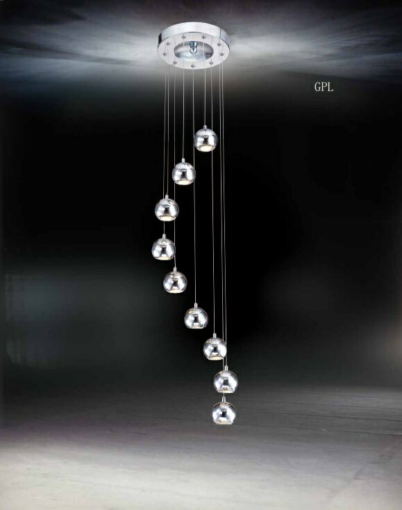 鍍鉻球形吊燈 LED 5W *9