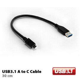 USB 3.1 Type A-C 傳輸線 (黑色 / 30 cm)