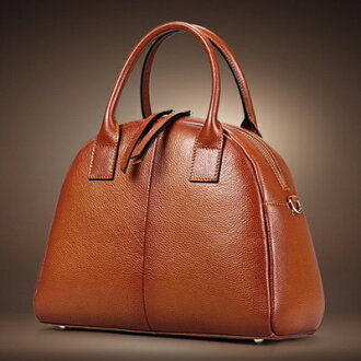 貝殼包手提包-商務休閒頂級摔紋小牛皮女包包72an28【獨家進口】【米蘭精品】