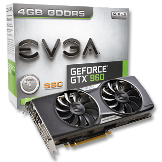 【EVGA 艾維克】GTX960 4GB SSC ACX 2.0顯示卡