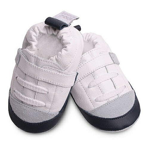 【HELLA 媽咪寶貝】英國 shooshoos 安全無毒真皮手工鞋/學步鞋/嬰兒鞋_活力白色運動型 _SWH03 (公司貨)